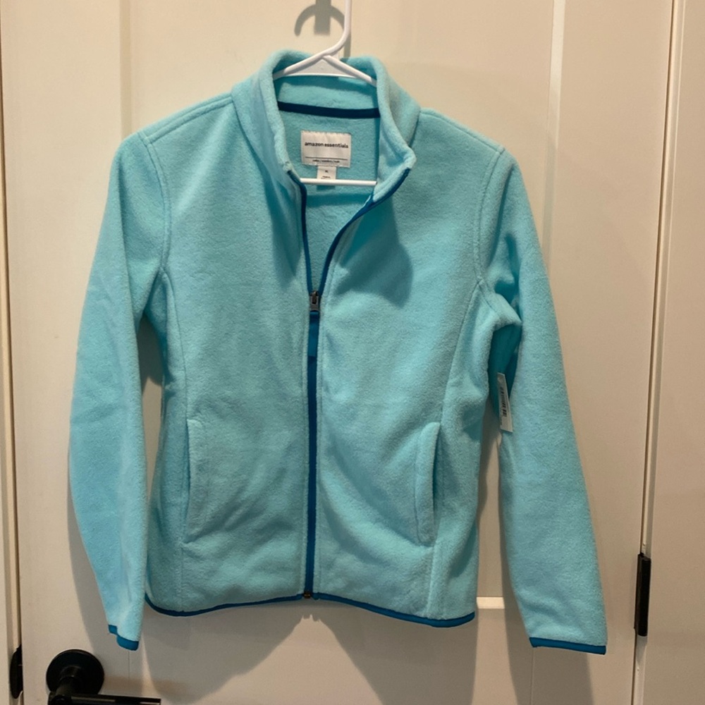 Kids Amazon Essentials Fleece Full Zip Jacket.  Size XL.‎  Seafoam Green Color.